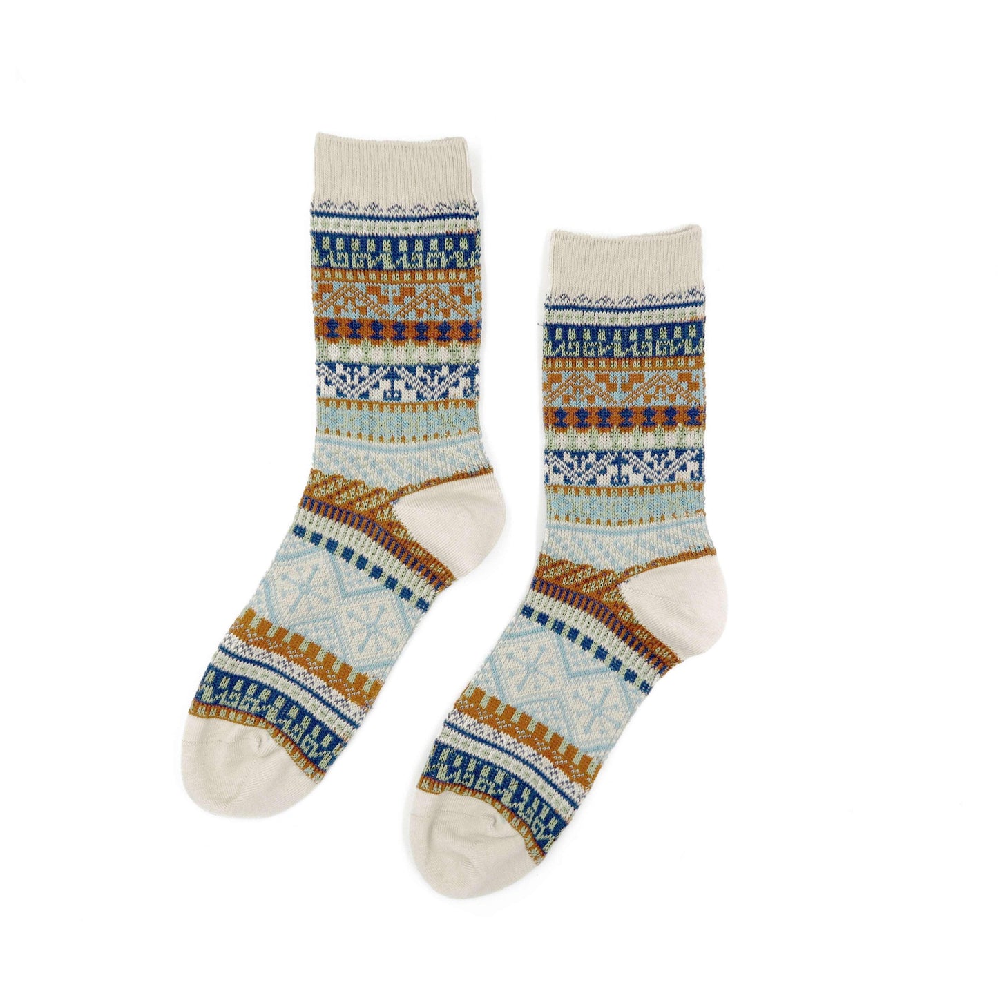 beige color with tribal pattern - circus socks
