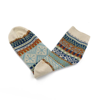 beige color with tribal pattern - circus socks