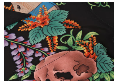 Retro Skull Print Aloha Shirt – Bold, Breezy, and Totally Summer