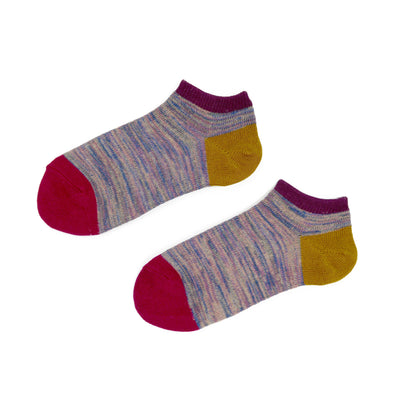Colorful Thread Ankle Low Socks - Purple Comfysocks