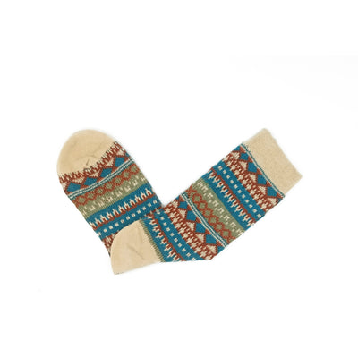  tribal pattern socks beige earth tone 