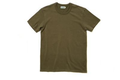 Forest Green heavyweight cotton T-shirt folded neatly on white background