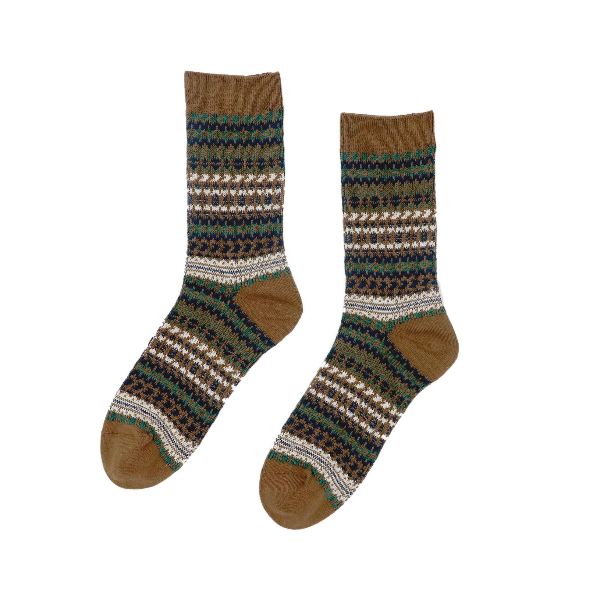brown earth tone tribal pattern sock - Comfysocks