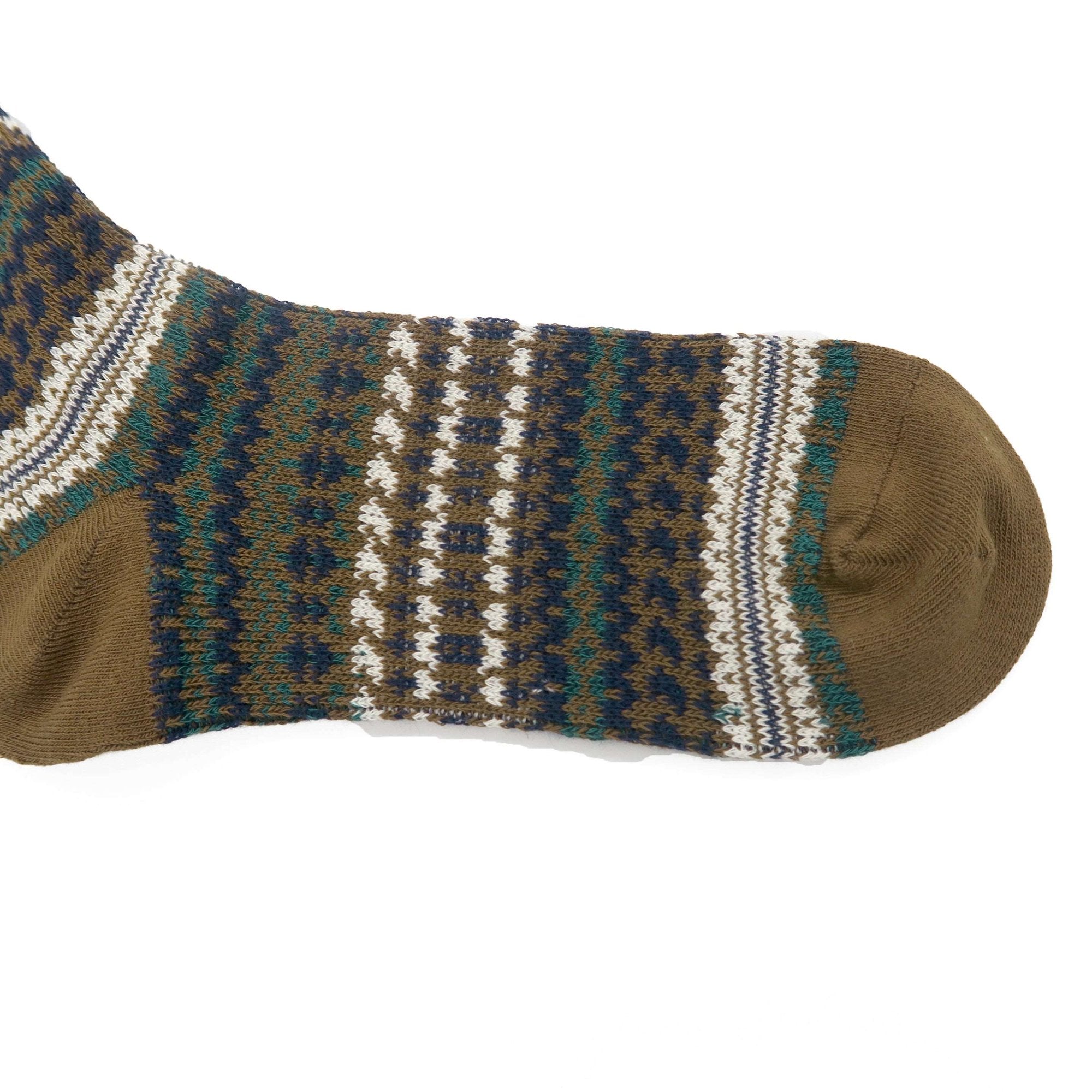 brown earth tone tribal pattern sock - Comfysocks