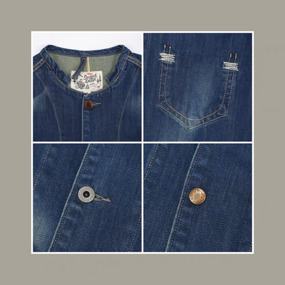 details Distressed Engineer Tie-Dye Denim Jacket Comfysocks