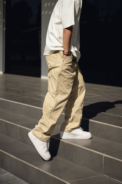 distressed retro pants beige - Comfyscks