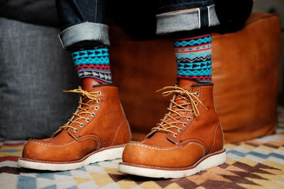Dylan soks with red wing boots Comfysocks