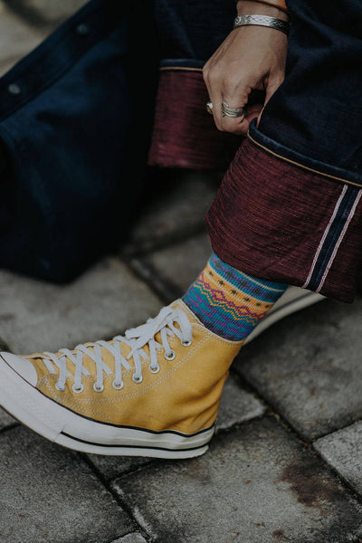 dylan teal socks with mustrard converse comfysocks