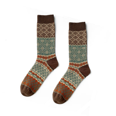 Fatima socks brown socks - tribal pattern socks Comfysocks