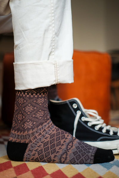 fatima black socks tribal pattern comfysocks