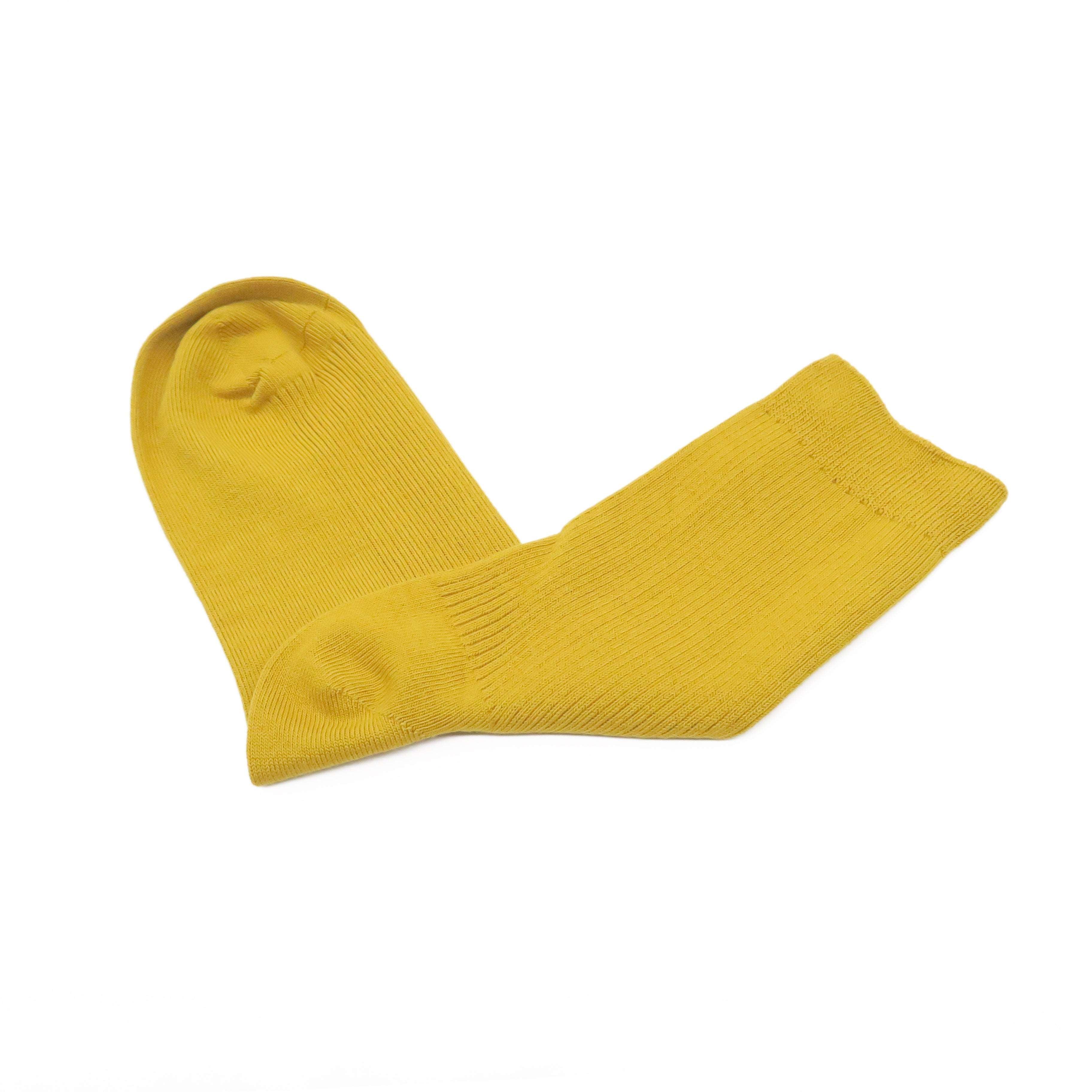faye socks - mustard color japanese style cotton socks