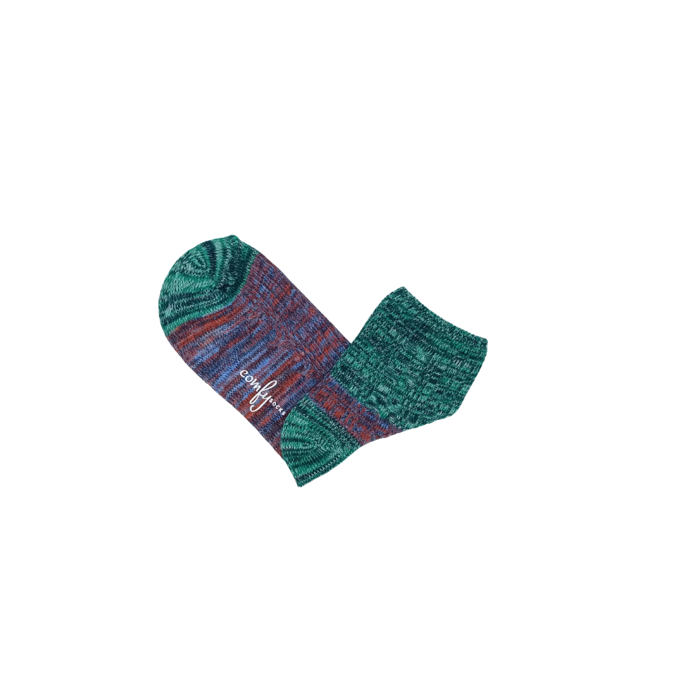 Teal green and purple colourblock cotton ankle socks unisex – ComfySocks