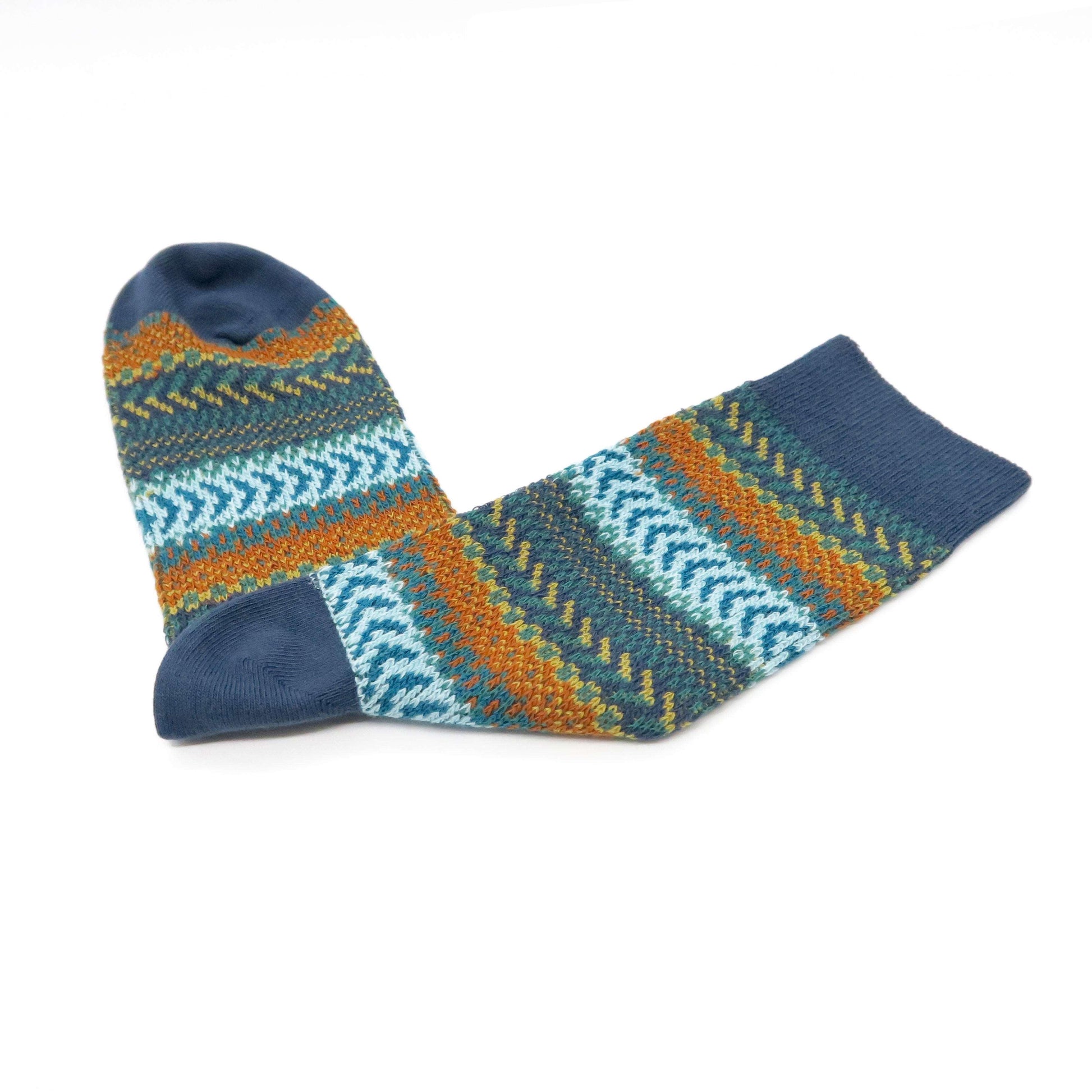 flecha sock - blue and green arrow stripy pattern unisex socks