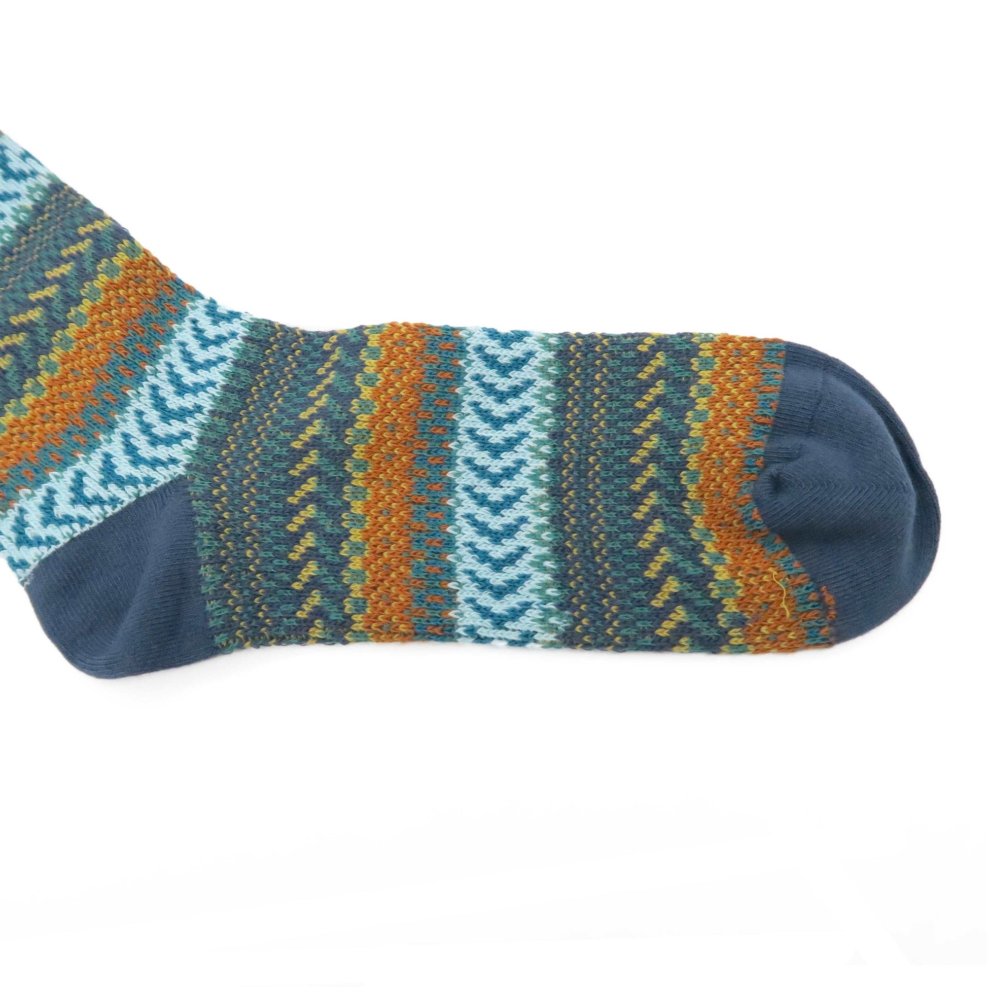 flecha sock - blue and green arrow stripy pattern unisex socks
