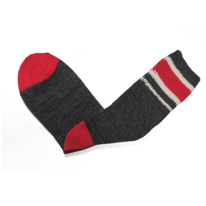 Flo knitted socks - dark grey and red