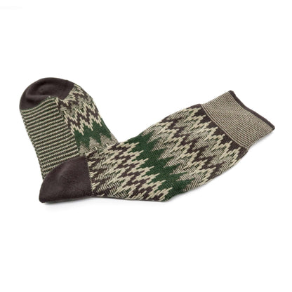 funky zig zag sock brown - Comfysocks