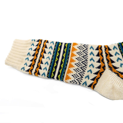 geometric white tribal sock