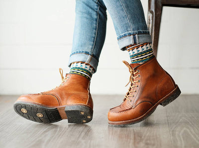 Geometric Tribal Socks with boots Comfysocks