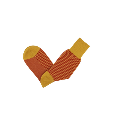 Unisex Ginko socks styled for sneakers or loafers with autumn tones.