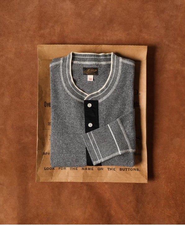 Mateo -  Ribbed Henley Long Sleeve