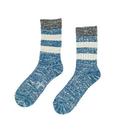 haku crew striped socks blue