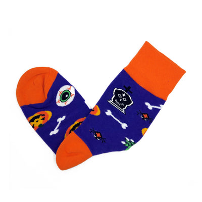 halloween socks with eye and pumpkin
