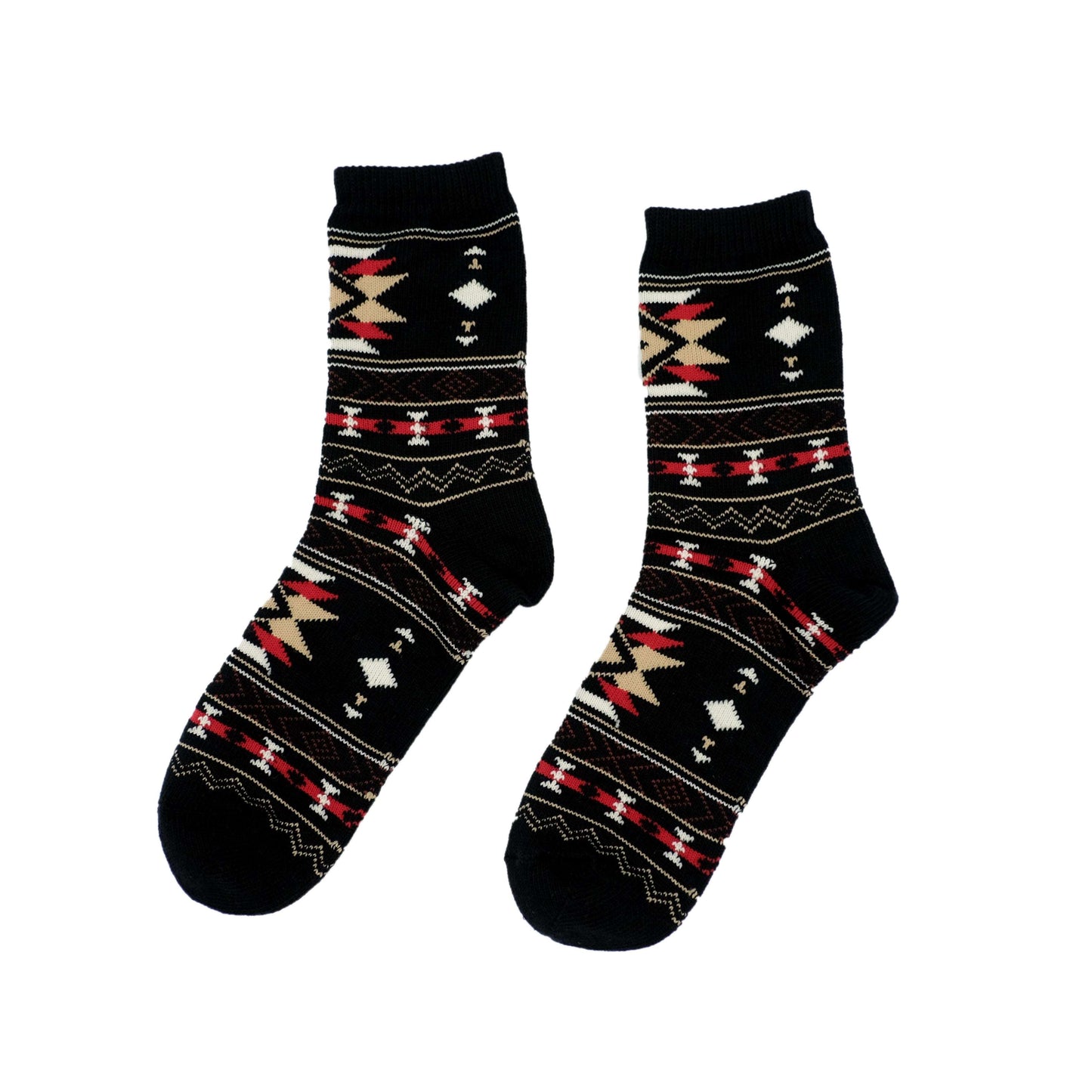 indiana tribal pattern black crew socks