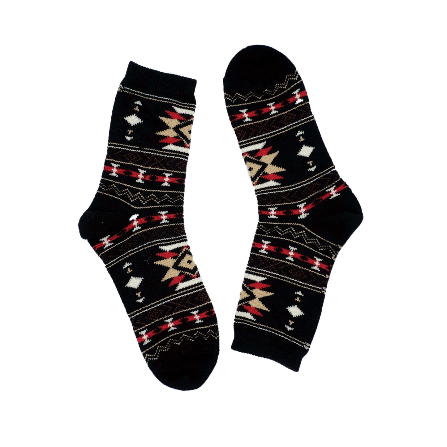 indiana tribal pattern black crew socks
