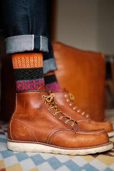 izumi blue tribal colorful men socks Comfysocks