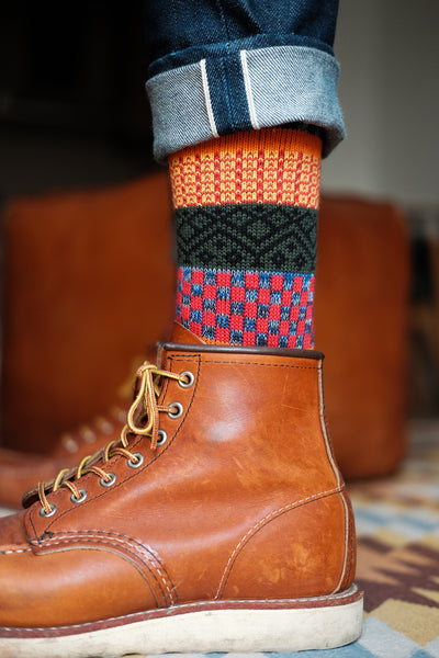 izumi blue tribal colorful men socks Comfysocks