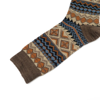 kanazawa brown tribal socks