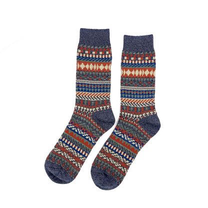 kizune socks - blue tribal pattern socks - comfysocks