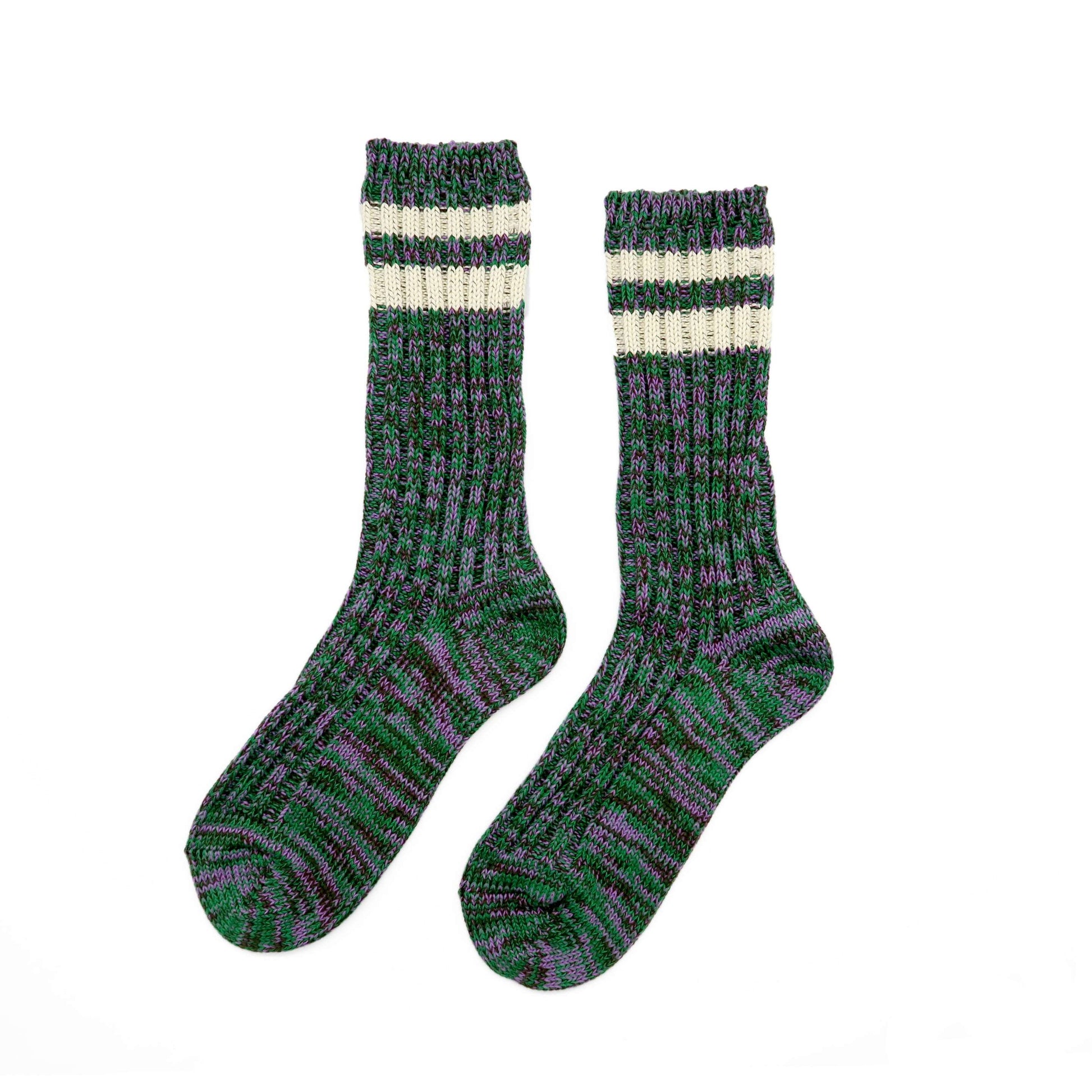 green knitted socks 
