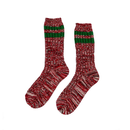 Red color knitted socks - comfysocks