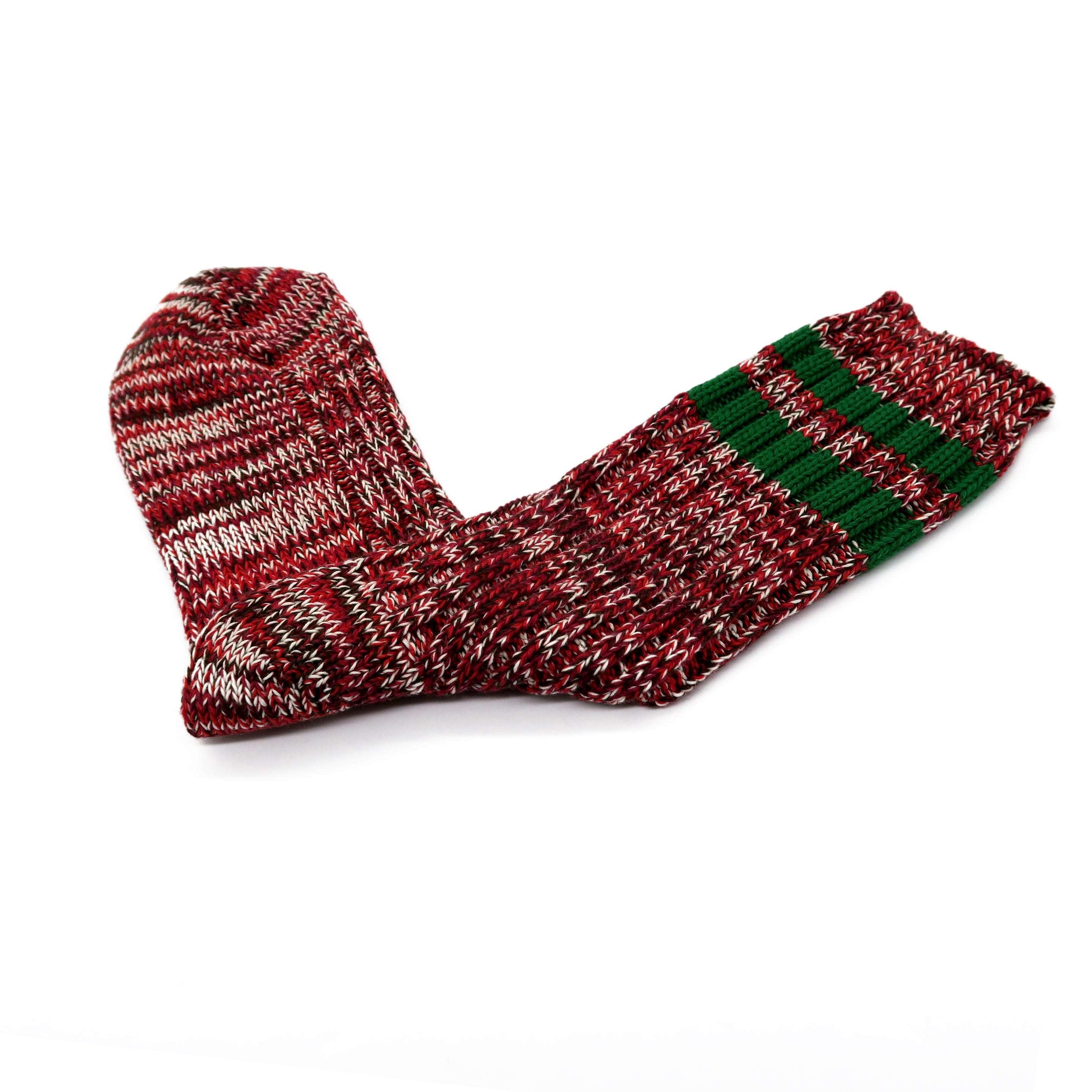 Red color knitted socks - comfysocks