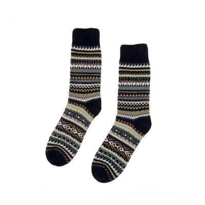 kuki black tribal stripe socks