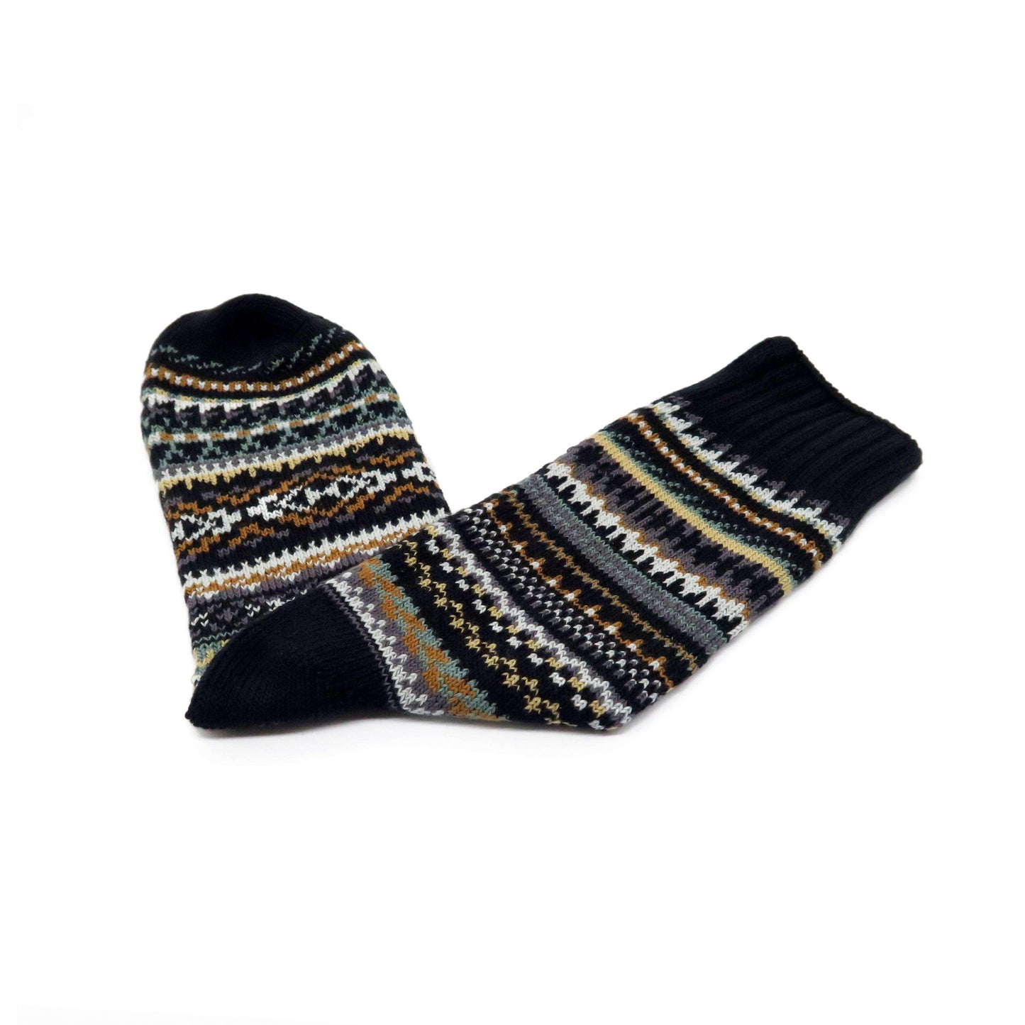 kuki black tribal stripe socks