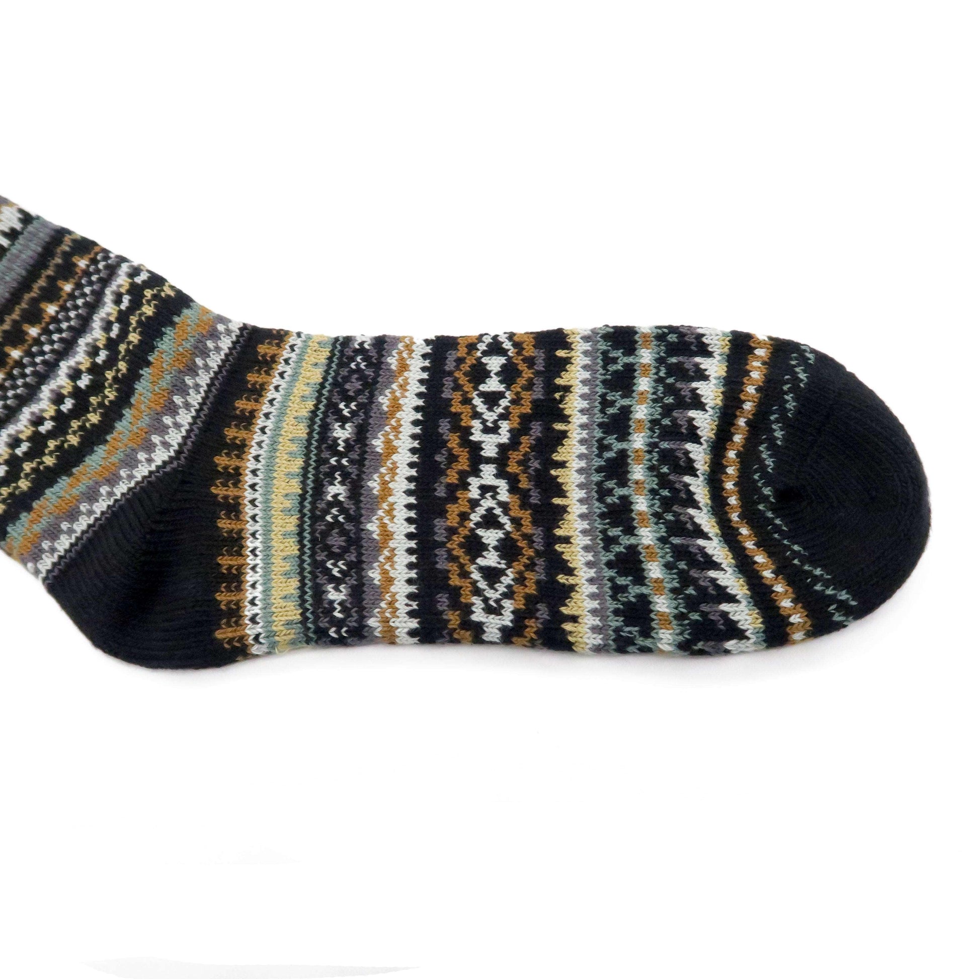 kuki black tribal stripe socks