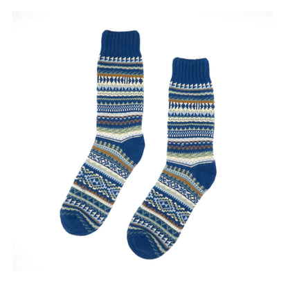 kuki blue - tribal stripe pattern socks