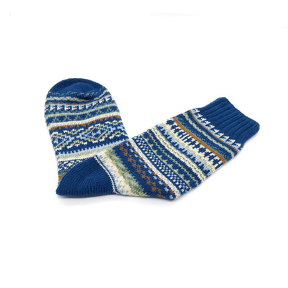 kuki blue - tribal stripe pattern socks