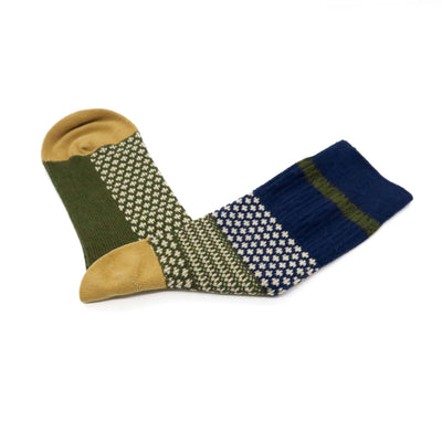navy and green funky women sock
