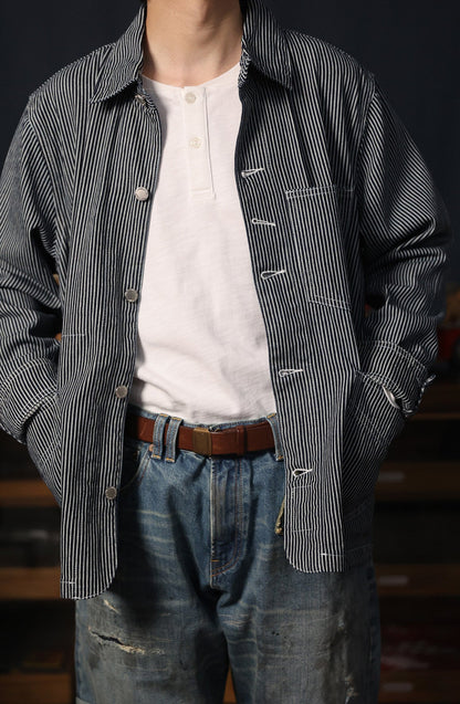 Lightweight Railroad Stripe Workwear Jacket