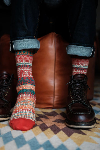 Malaita tribal red sock wih red wings