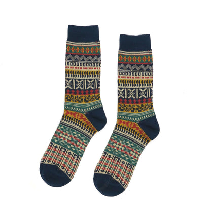 malaita blue tribal socks - comfysocks