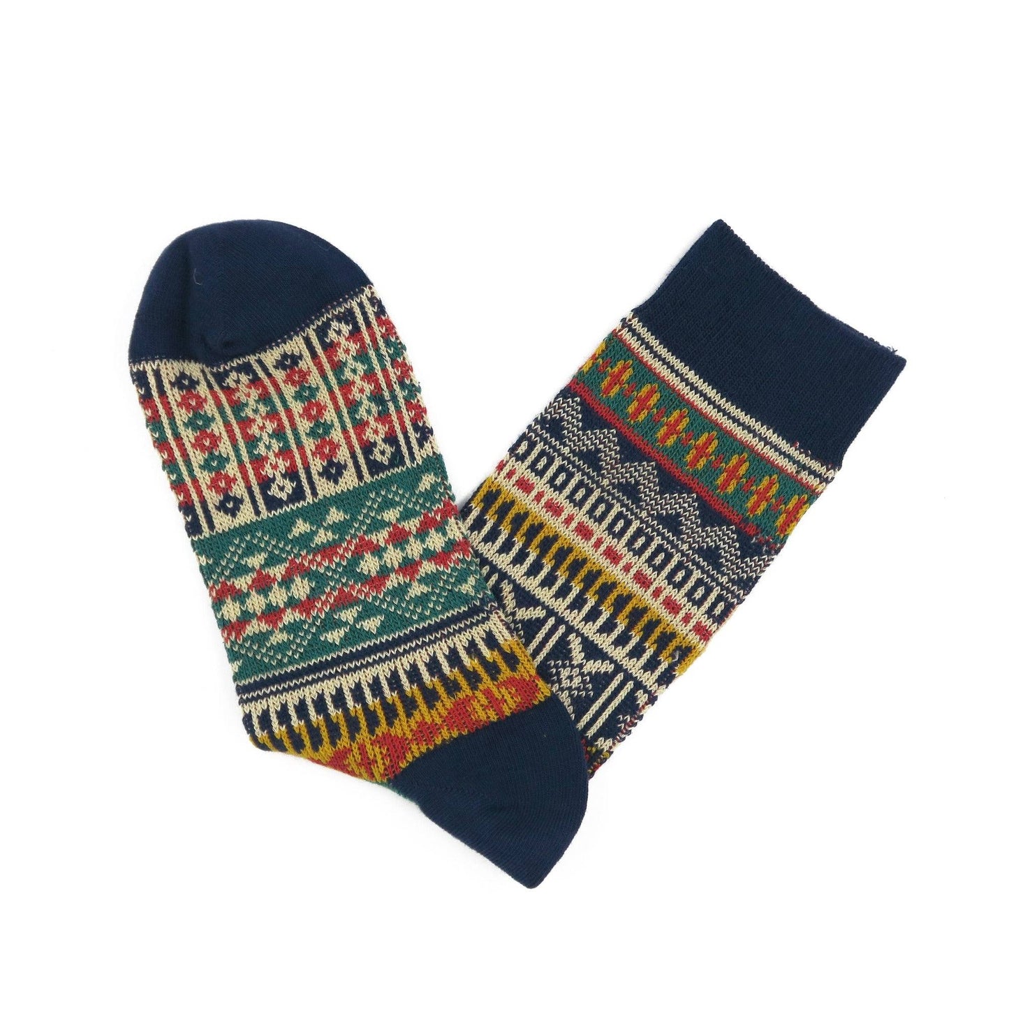 marisa bohemian pattern sock - blue color