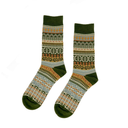 malaita green tribal socks - Comfysocks