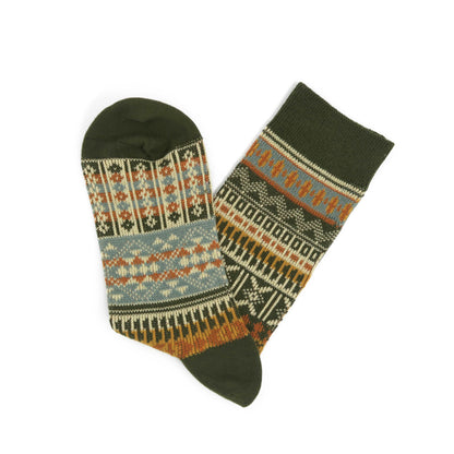 malaita green tribal socks - comfysocks