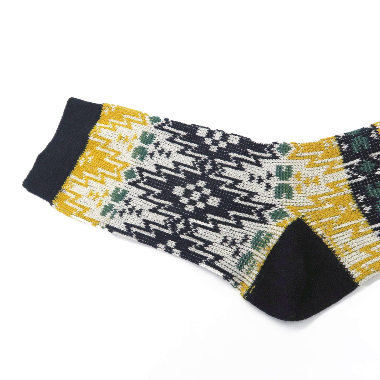 Maze Tribal Socks - Navy & Yellow