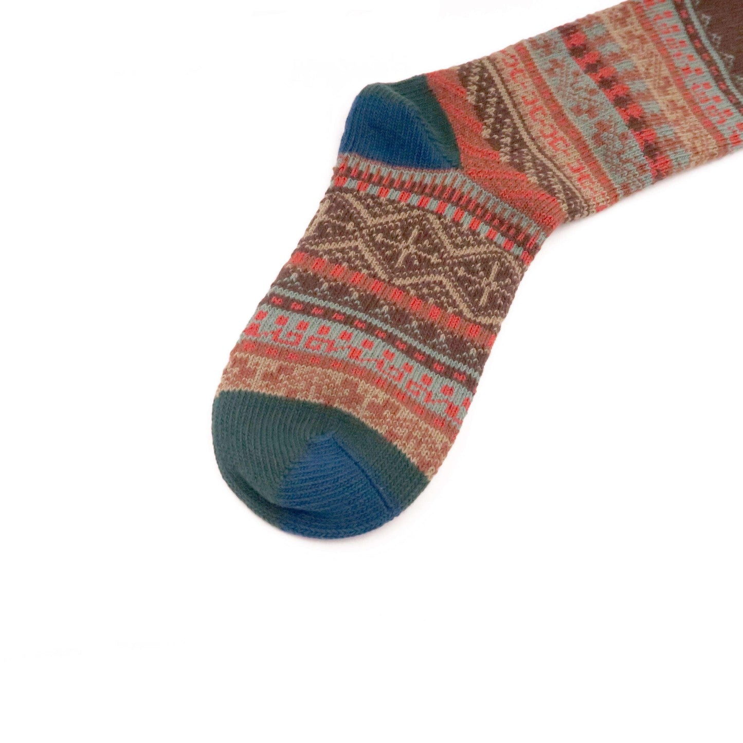 brown color tribal pattern socks
