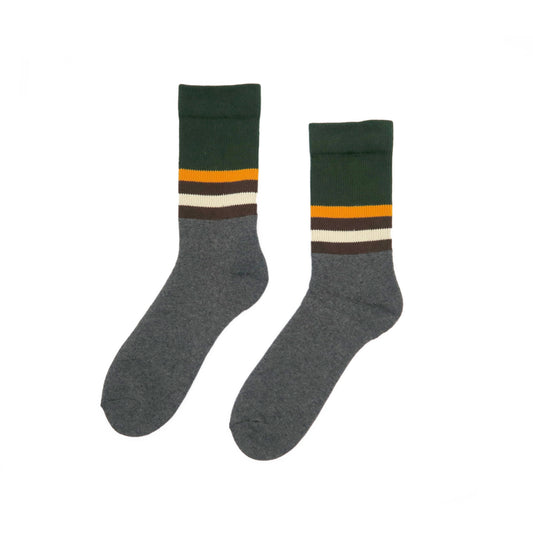 green and grey stripe thick sock